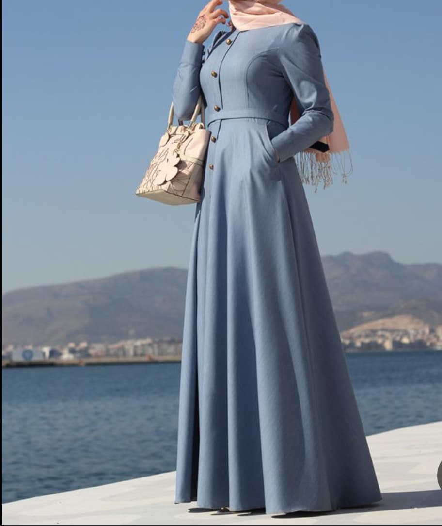 فستان للمحجبات جميل وانيق  - 1